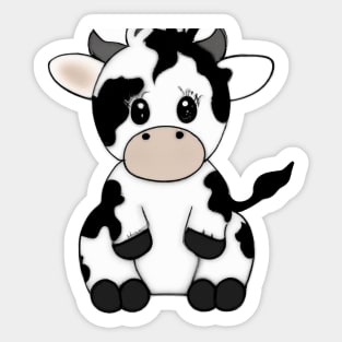 Cute Cow Drawing Sticker